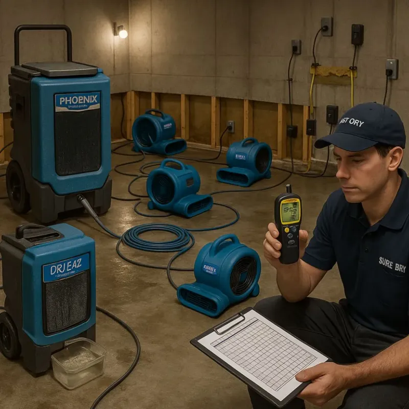 Structural Drying and Dehumidification process in Mount Sterling, OH